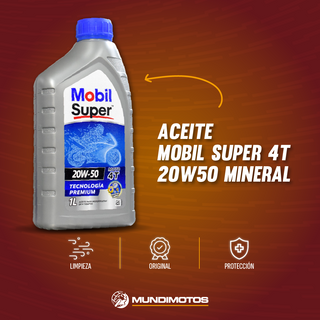 Aceite mobil super+4T 20W50 mineral original - Mundimotos