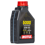 Load image into Gallery viewer, Motul 20W50 Semi-Synthetic 5000 4-Stroke Engine Oil