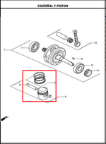 Cargar imagen en el visor de galería, Kit Piston 0.50 Akt Nkd125 Original - Genuine parts