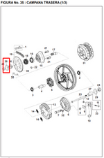 Cargar imagen en el visor de galería, ARANDELA RR LH PULSAR DTS-I/TEC ORIGINAL - Mundimotos