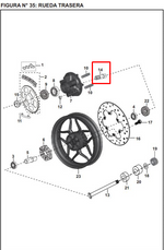Cargar imagen en el visor de galería, BUJE PORTA SPROKET PULSAR 200 ORIGINAL - Mundimotos