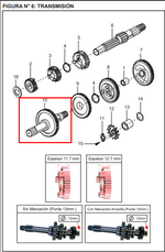 Load image into Gallery viewer, EJE SALIDA 36T BOXER TEC/PLATINO ORIGINAL - Mundimotos