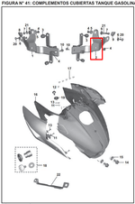 Cargar imagen en el visor de galería, Soporte cubierta tanque izquierdo bajaj PULSAR 200 NS original - genuine parts