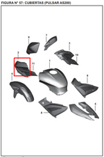 Cargar imagen en el visor de galería, CUBIERTA CARENAJE LH PULSAR AS200/ ORIGINAL - Mundimotos