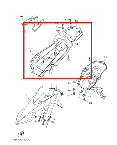 Guardabarro Trasero XTZ150 Yamaha Original | Repuestos Yamaha