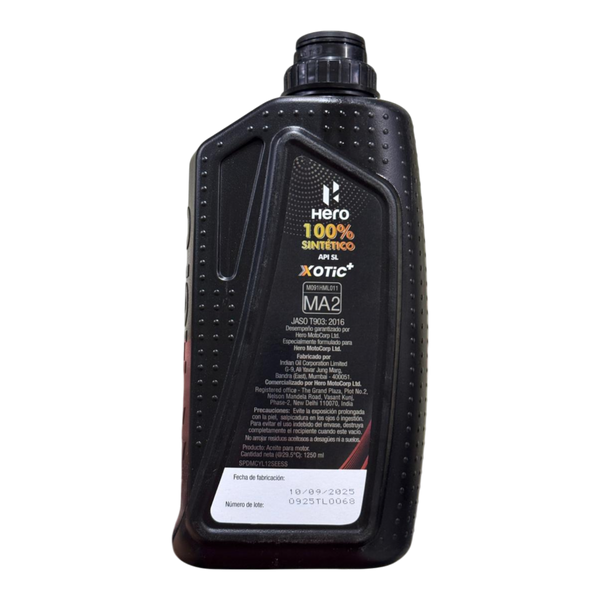 Aceite de Motor Hero 10W30 Sintetico XOTIC+ 4 Tiempos (1250ML) - Mundimotos