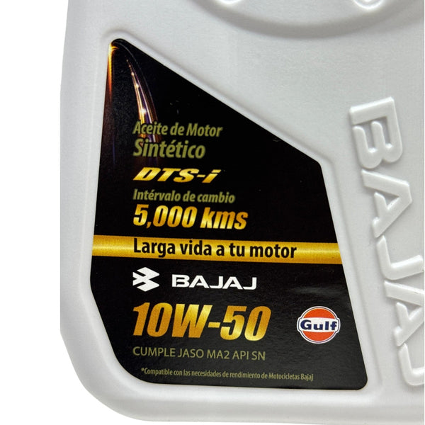 Aceite de Motor Bajaj Sintético 10W50 1 litro 4 tiempos