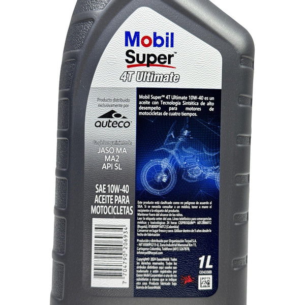 Aceite de Motor Mobil 10W40 Semisintetico Ultimate 4 Tiempos