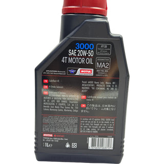 Aceite de Motor Motul 20W50 Mineral 3000 4 Tiempos - Mundimotos