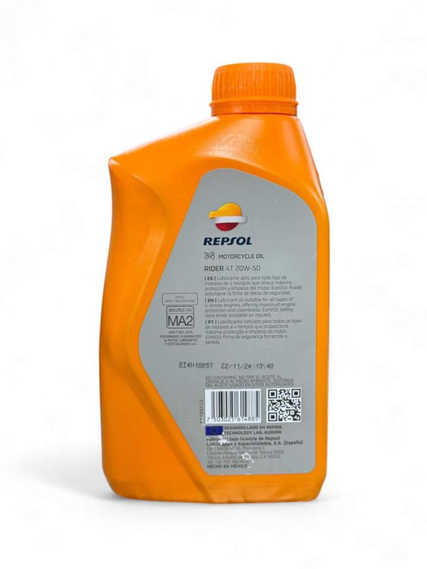 Aceite de Motor Repsol RIDER 20W50 MINERAL 4 Tiempos-Mundimotos