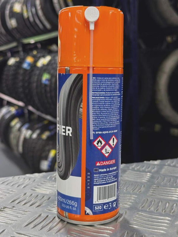 Aceite de cadena Repsol CHAIN DRY 400ML-Mundimotos