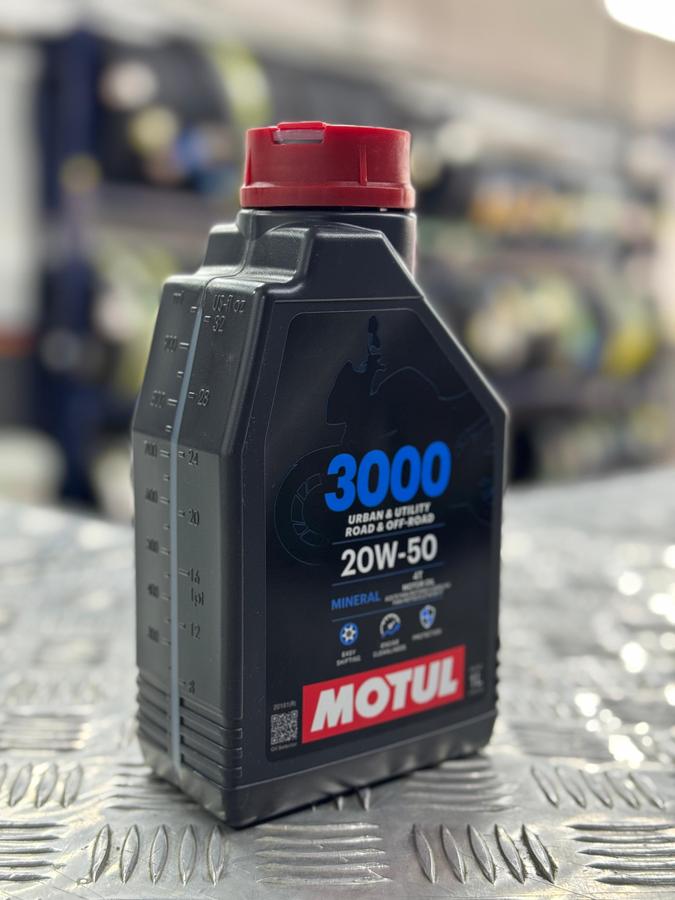 Aceite de Motor Motul 20W50 Mineral 3000 4 Tiempos-Mundimotos