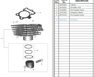 Cilindro Pulsar 150 Ns bajaj Original
