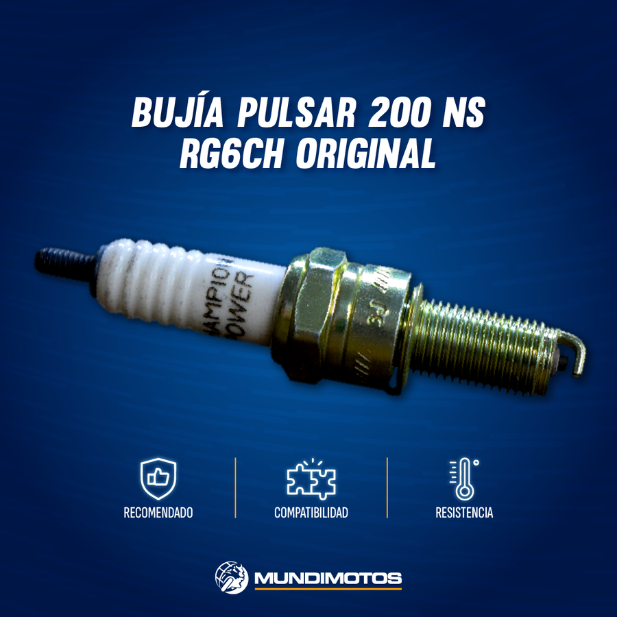 BUJIA PULSAR220/200 NS RG6CH ORIGINAL - Mundimotos
