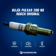 BUJIA PULSAR220/200 NS RG6CH ORIGINAL - Mundimotos