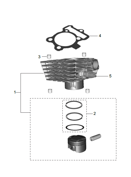 Kit de Cilindro Pulsar 160 Ns/Fi Bajaj Original - Mundimotos