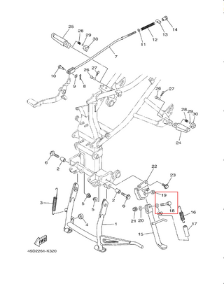 Tornillo de Gato Lateral FZ16 150 Yamaha Original