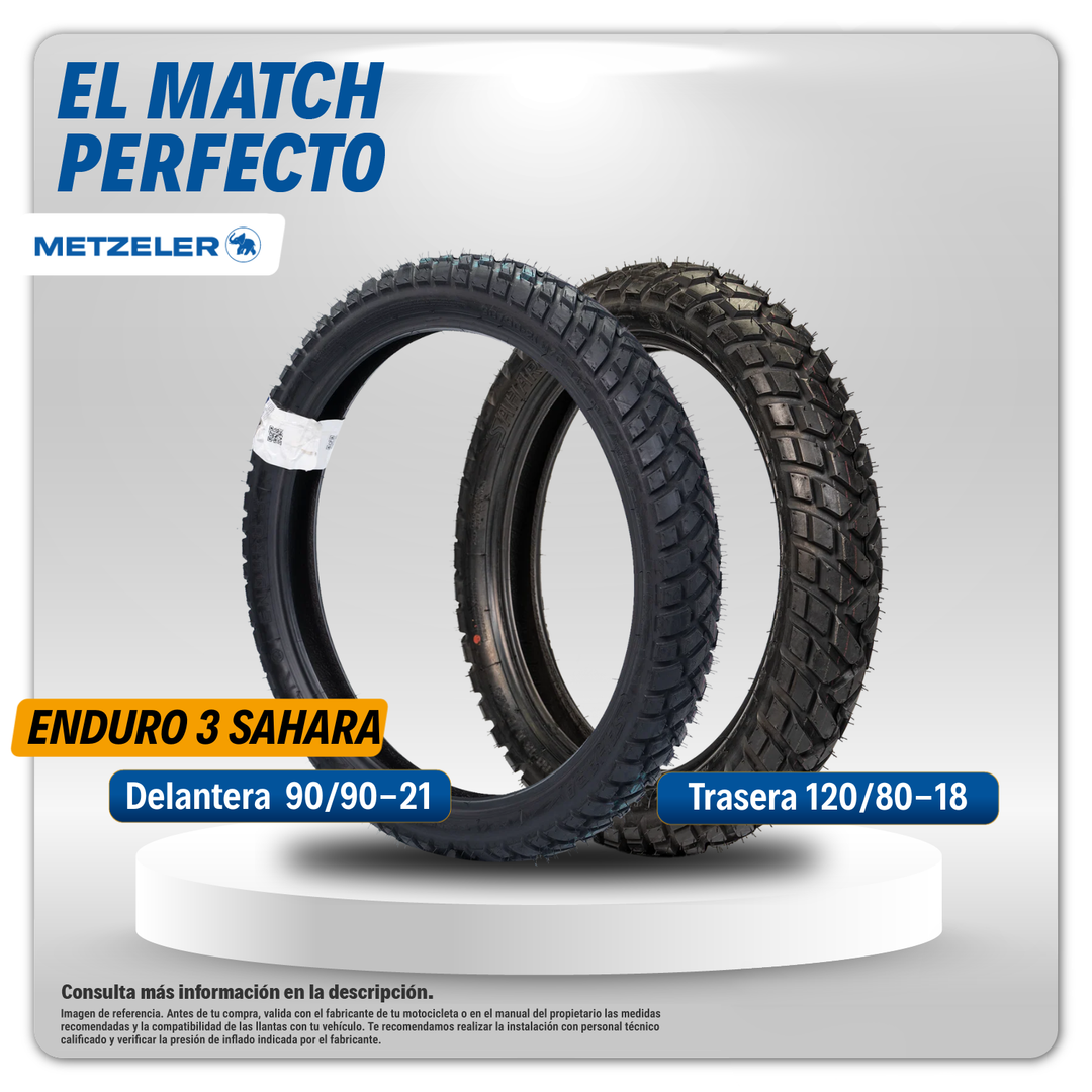 Combo de Llantas Metzeler | 120/80-18 y 090/90-21 Enduro 3