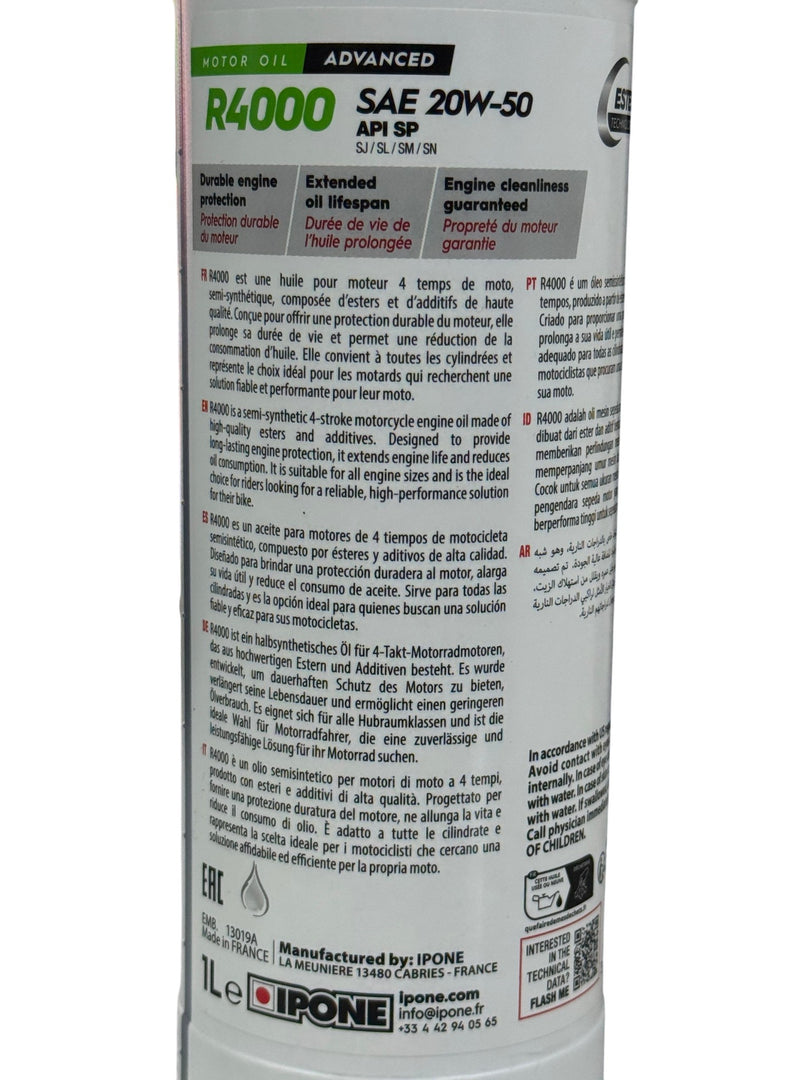 Aceite de motor IPONE R 4000 RS 20W-50 Semisintético 1 litro