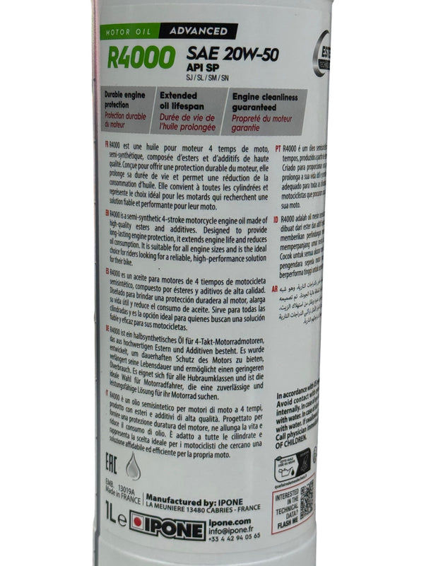 Aceite de motor IPONE R 4000 RS 20W-50 Semisintético 1 litro