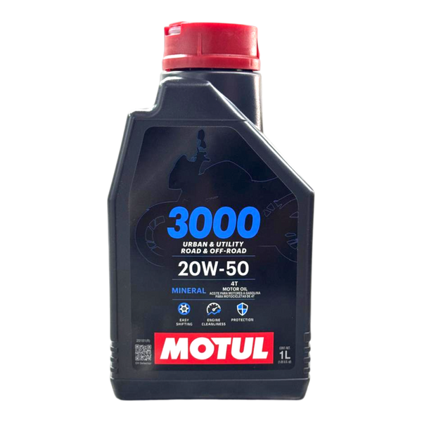 Aceite de Motor Motul 20W50 Mineral 3000 4 Tiempos - Mundimotos