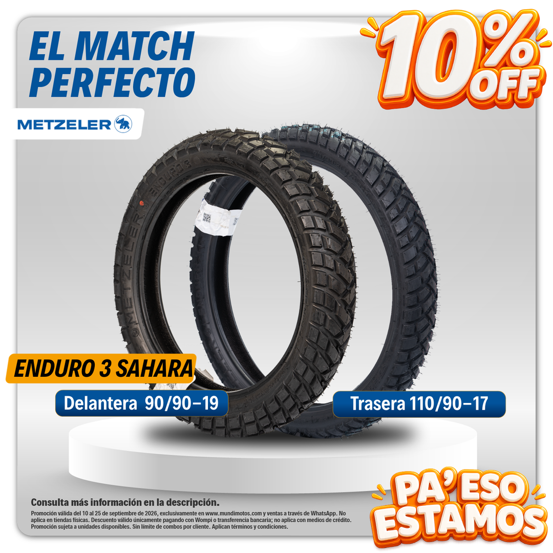 Combo de Llantas Metzeler | 110/90-17 y 090/90-19 Enduro 3