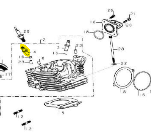 Guía para Válvula de Escape CBZ 160 Honda Original