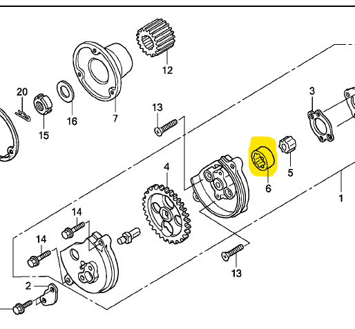 Rotor Externo de la Bomba de Aceite E-STORM 125 Honda Original