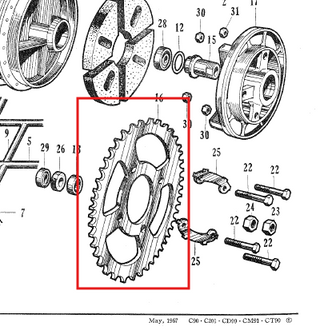 Sprocket (39 Dientes) Honda C90 Genérico Japón