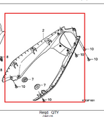 Cargar imagen en el visor de galería, Cola Trasera Inferior Negra Cbf 125 Honda Original - Mundimotos