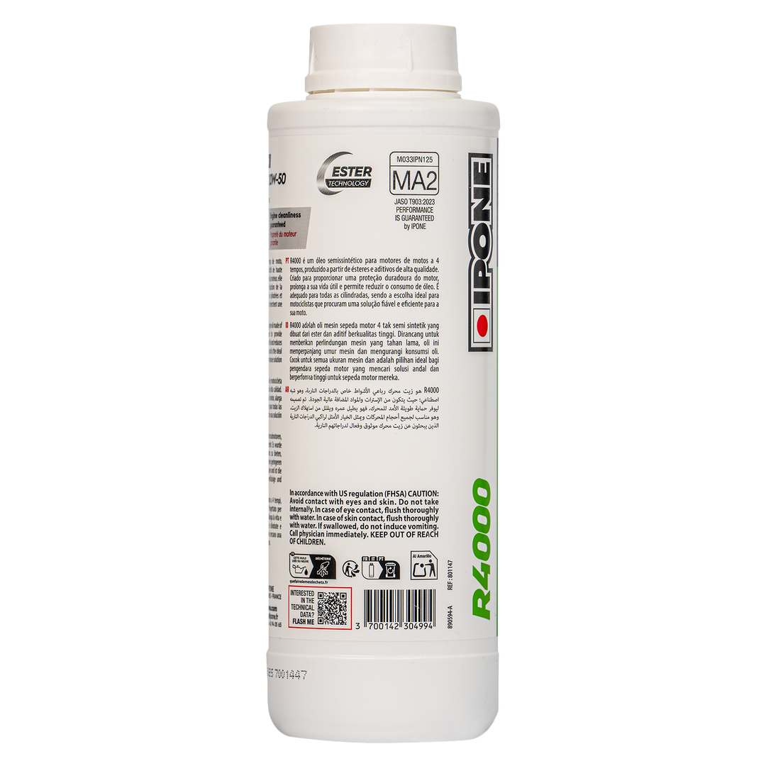 Aceite de Motor IPONE R 4000 RS 20W-50 Semisintético 1 litro 4 tiempos
