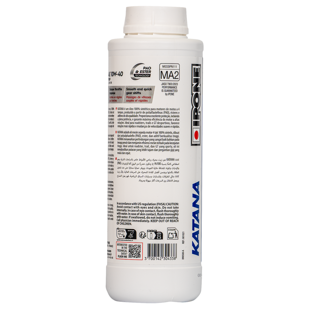 Aceite de Motor IPONE 10W40 Katana Sintético Sport 1 Litro