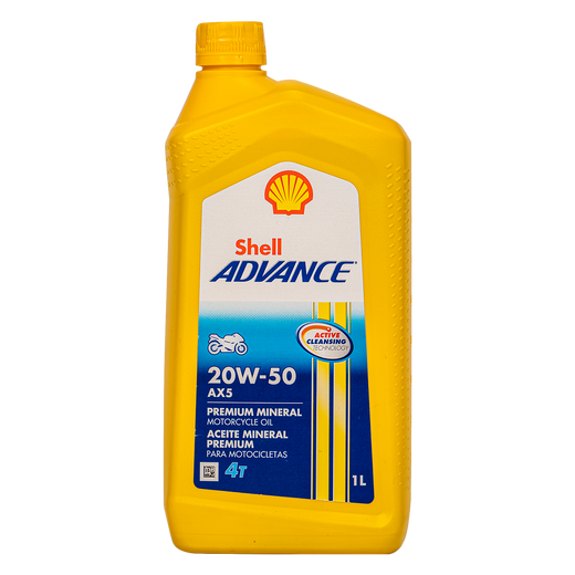 Aceite de Motor SHELL Advance 20W50 Mineral AX5 4 Tiempos