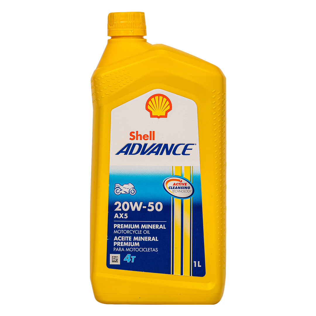 Aceite de Motor Shell Advance 20W50 Mineral AX5 4 Tiempos