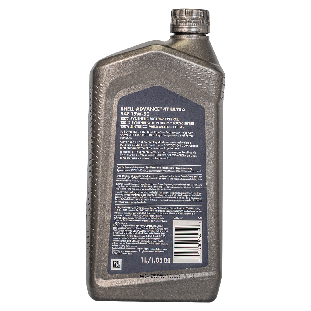 Shell Advance 15W50 Semi-Synthetic Ultra 4-Stroke Engine Oil