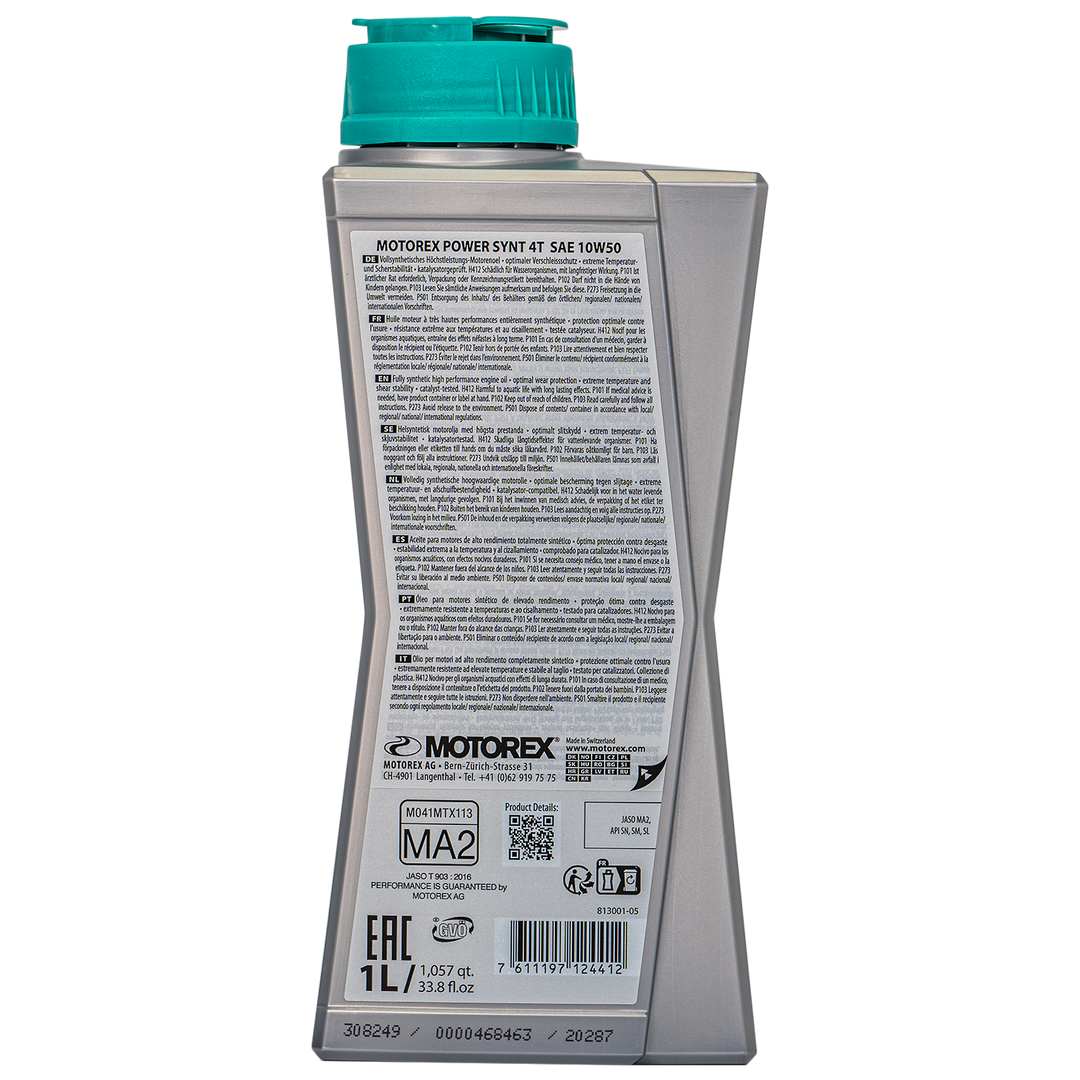 Aceite de Motor Motorex 10W50 Sintetico Power Synt 4 Tiempos