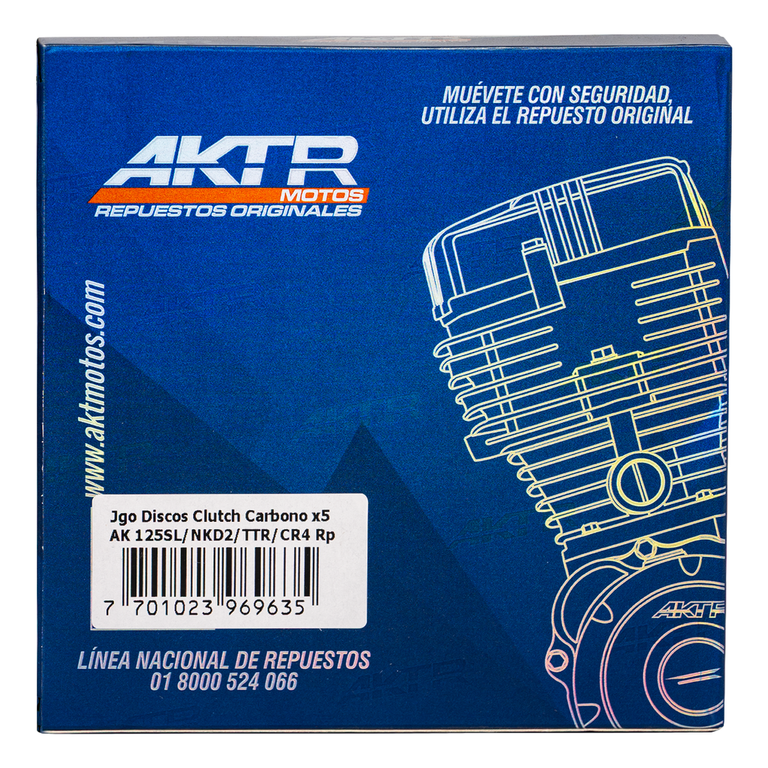 Set Discos de Clutch (SETX5) RTX Akt Original - Mundimotos