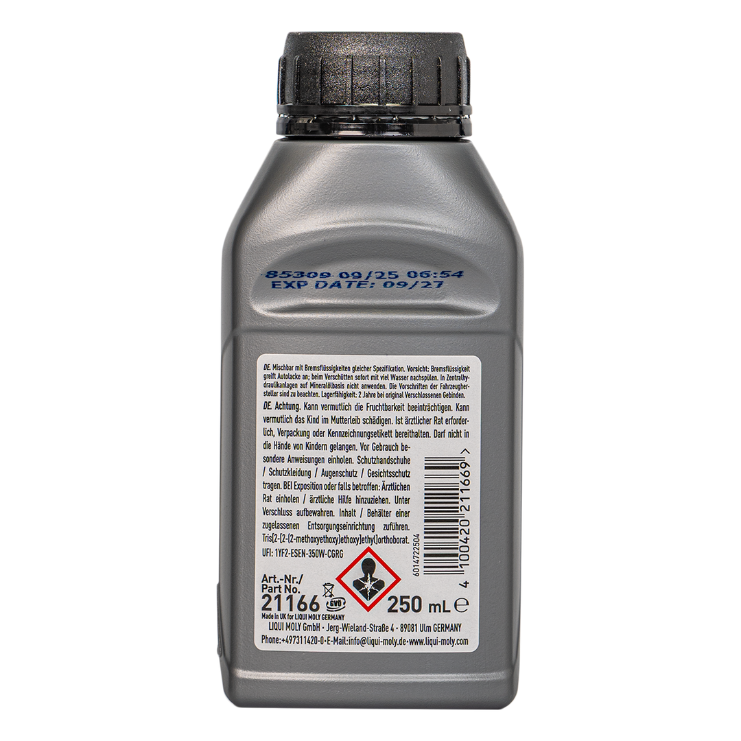 Liquido de Freno LIQUY MOLY DOT4 SL (ABS) 250 Mililitros