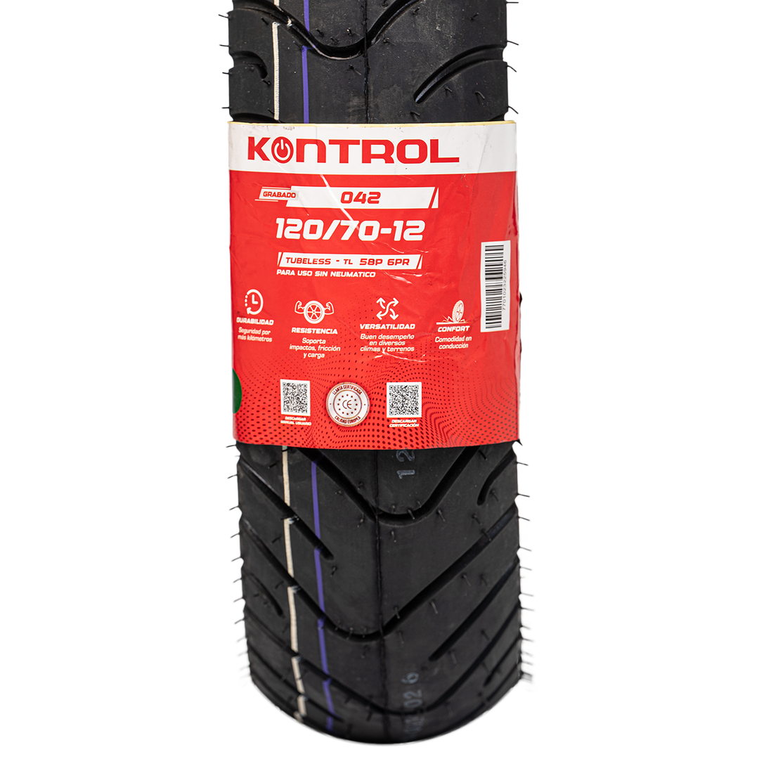 Llanta KONTROL 120/70-12 KNT042 Delantera Sellomatic
