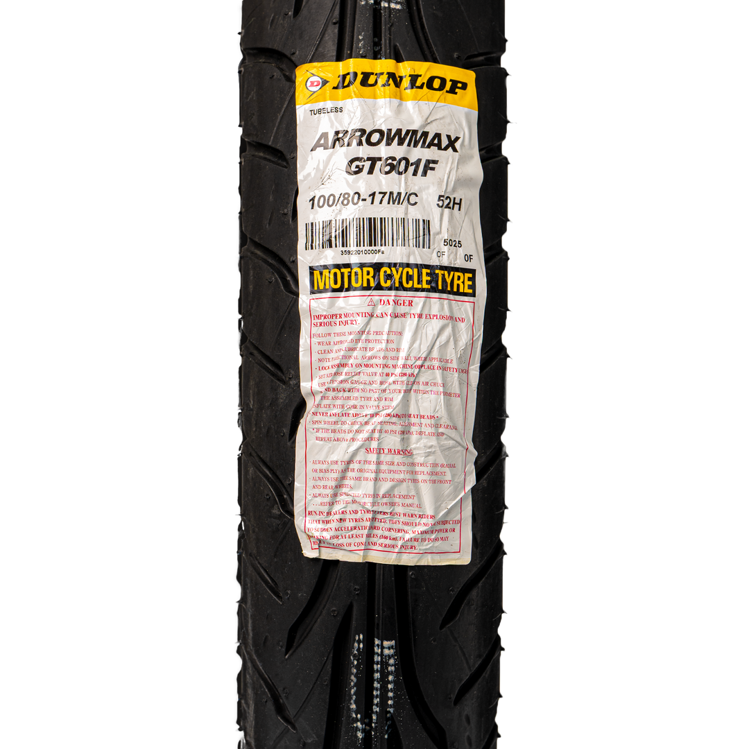 Llanta Dunlop 100/80-17 ARROWMAX GT 601 Delantera Sellomatic - Mundimotos