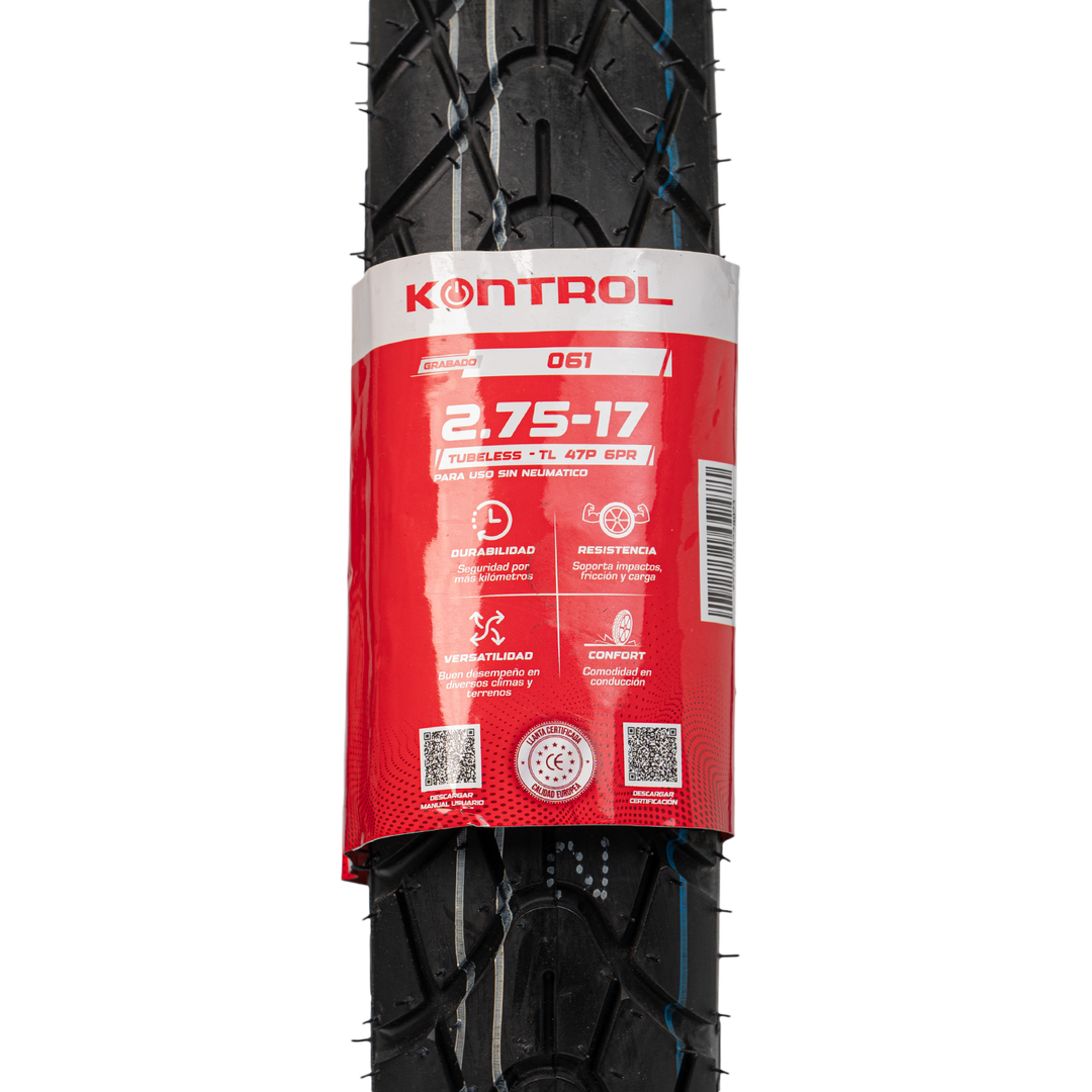 Llanta KONTROL 2.75-17 KNT061 Delantera Sellomatic - Mundimotos