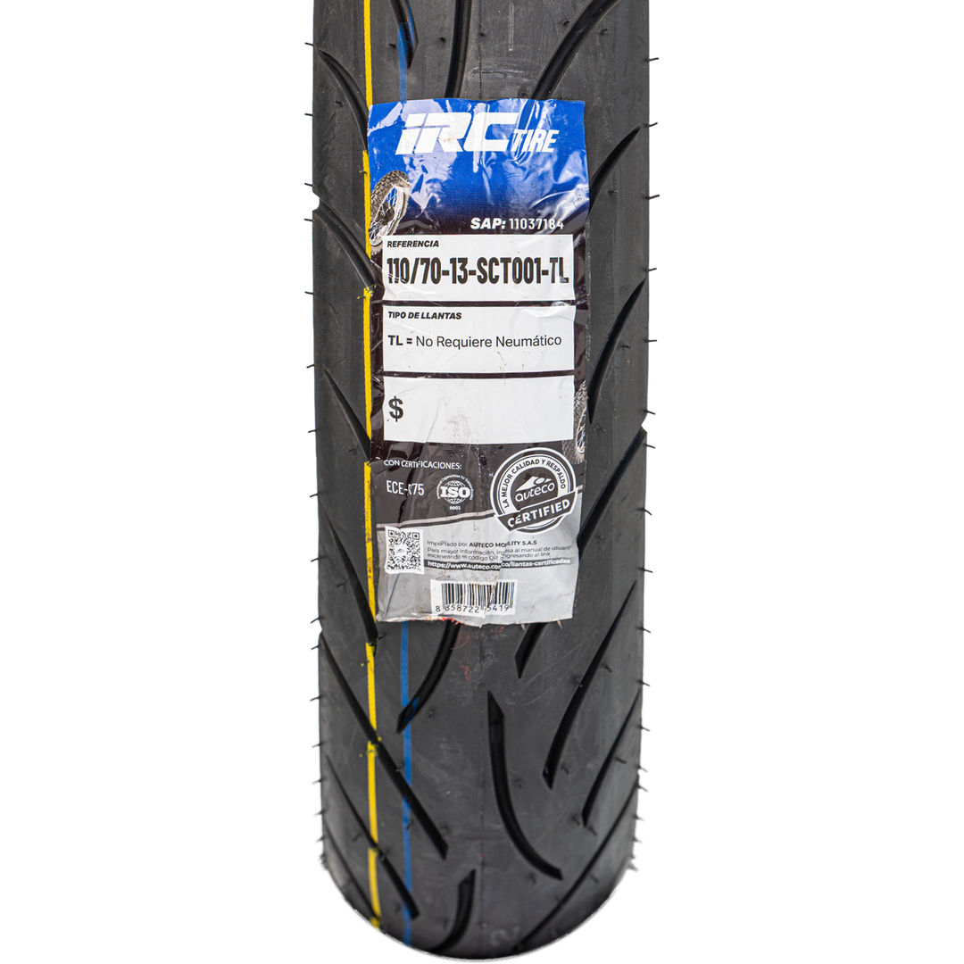 Llanta IRC 110/70-13 SCT001 Delantera Sellomatic - Mundimotos