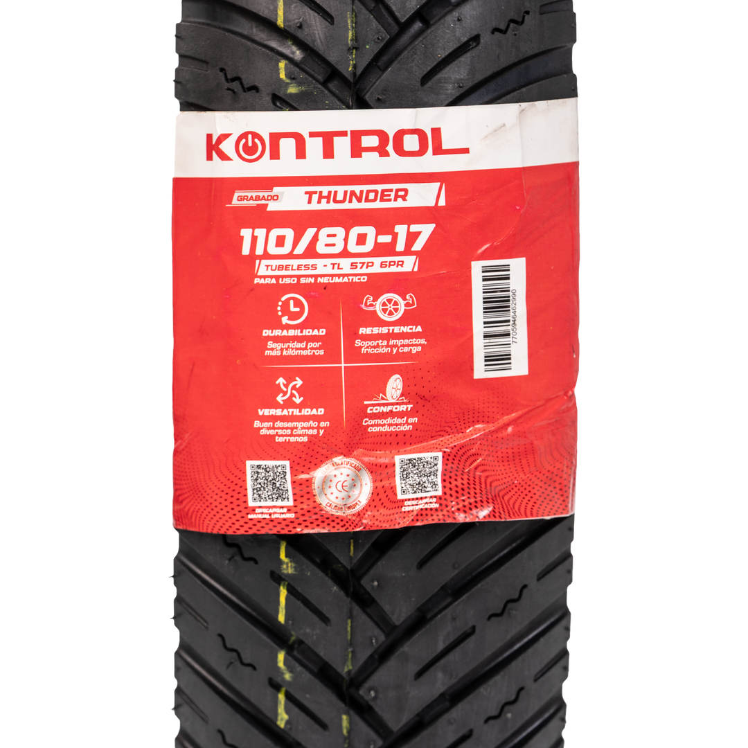 Llanta KONTROL 110/80-17 THUNDER Trasera Sellomatic