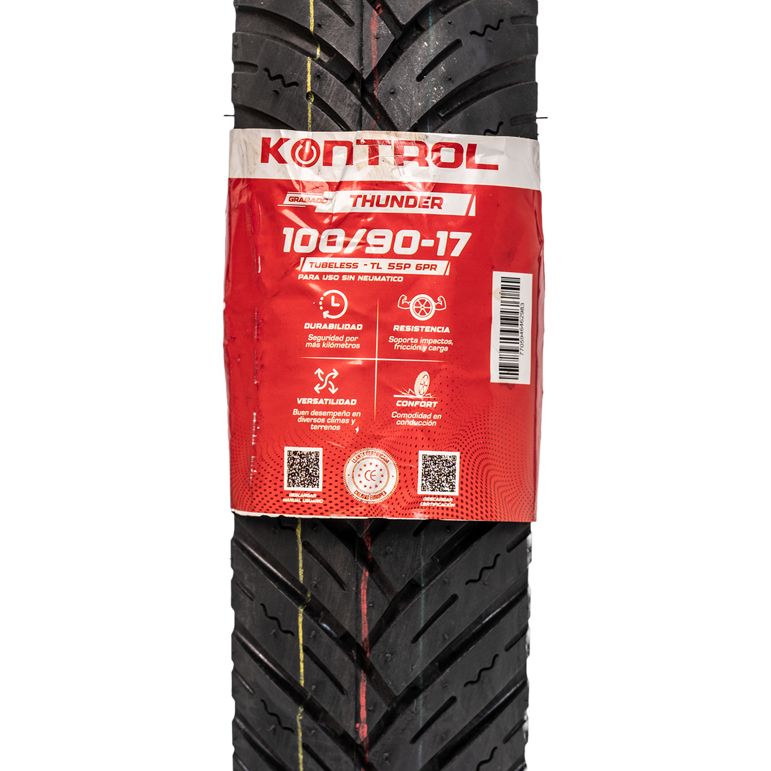 Llanta KONTROL 100/90-17 THUNDER Sellomatic - Mundimotos