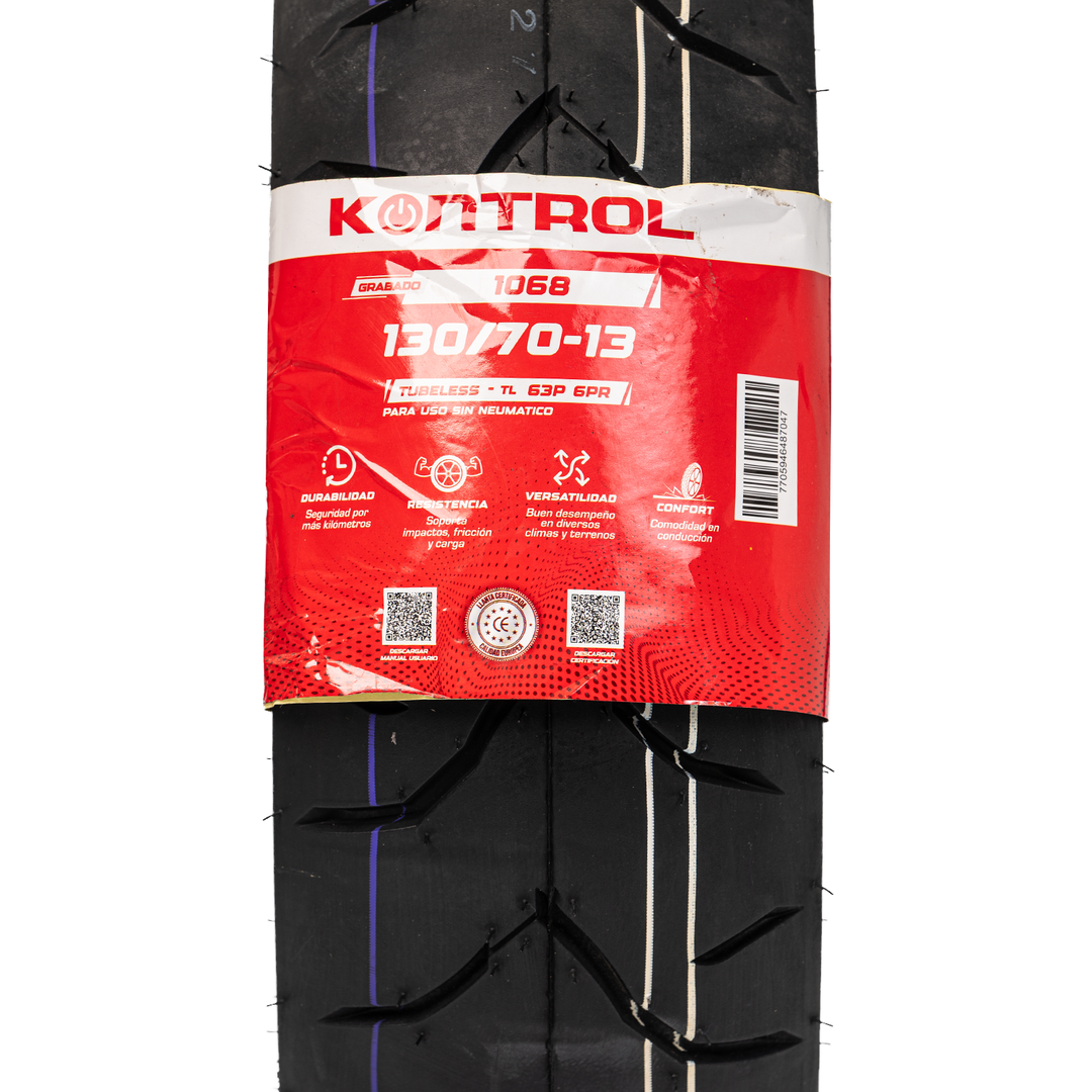 Llanta KONTROL 130/70-13 KNT1068 Trasera Sellomatic - Mundimotos