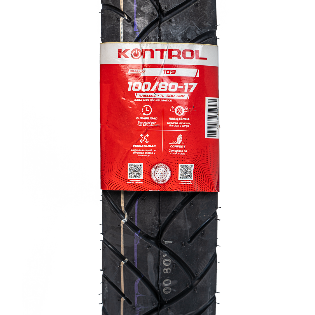Llanta KONTROL 100/80-17 KNT109 Sellomatic