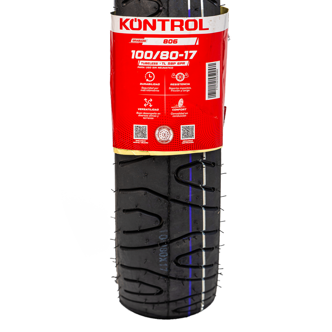 Llanta KONTROL 100/80-17 KNT806 Delantera Sellomatic