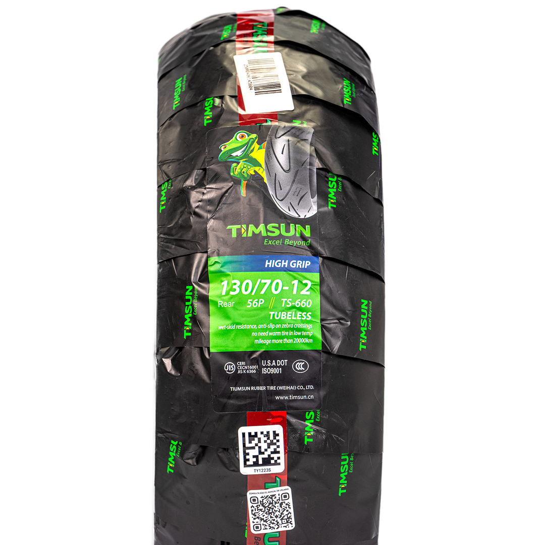 Llanta Timsun 130/70-12 TS660 HIGH GRIP Trasera Sellomatic - Mundimotos