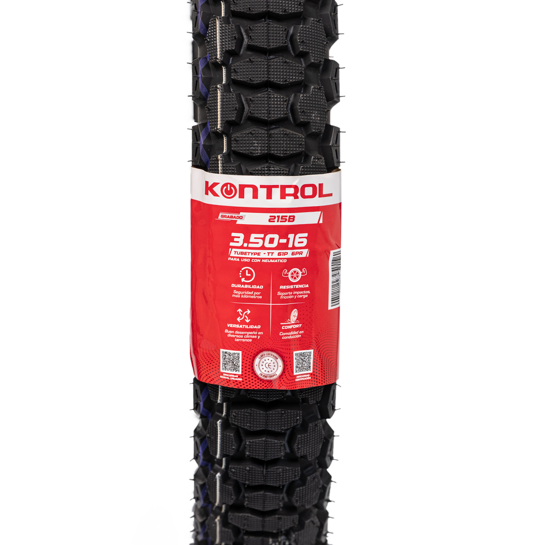 Llanta KONTROL 3.50-16 KNT215B Trasera Neumatico - Mundimotos