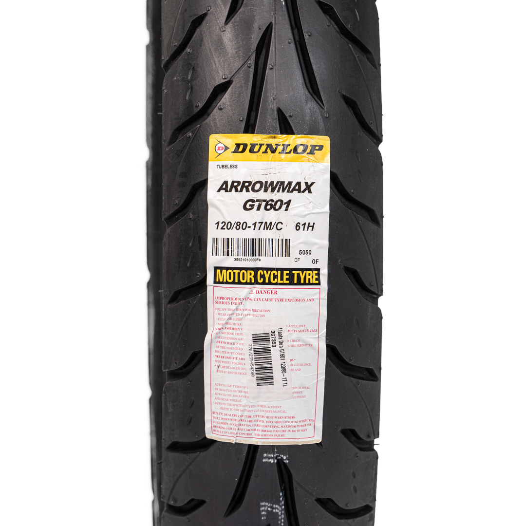 Llanta Dunlop 120/80-17 ARROWMAX GT 601 Trasera Sellomatic - Mundimotos